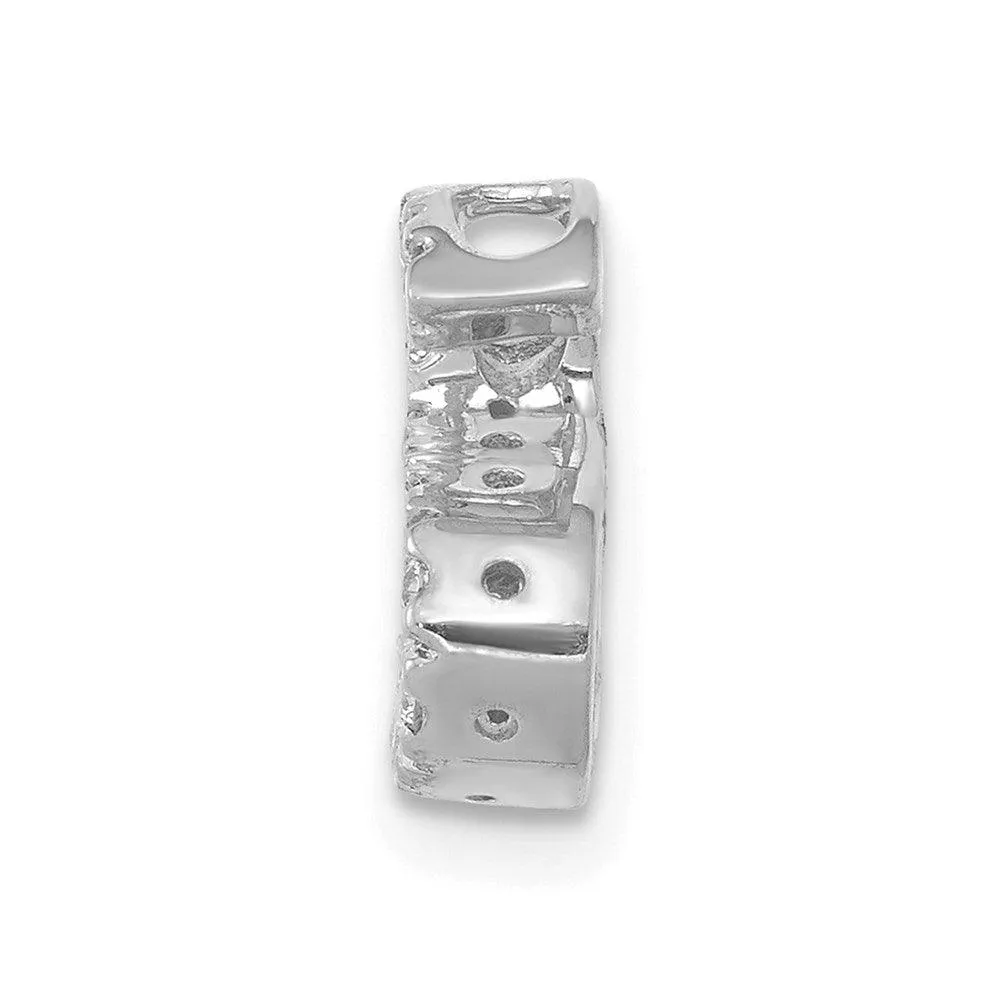14k White Gold Diamond Initial S Charm