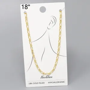 18K Gold Filled Flattened Chain Necklace - 18"