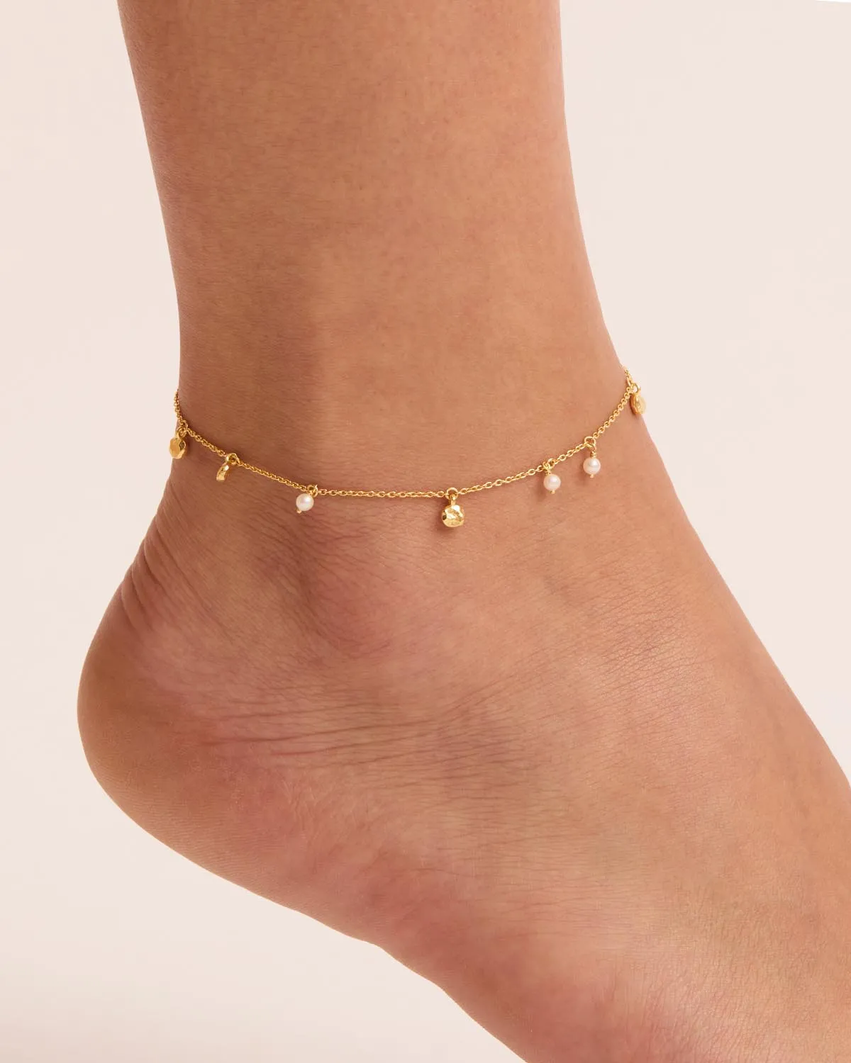 18k Gold Vermeil Endless Grace Pearl Anklet