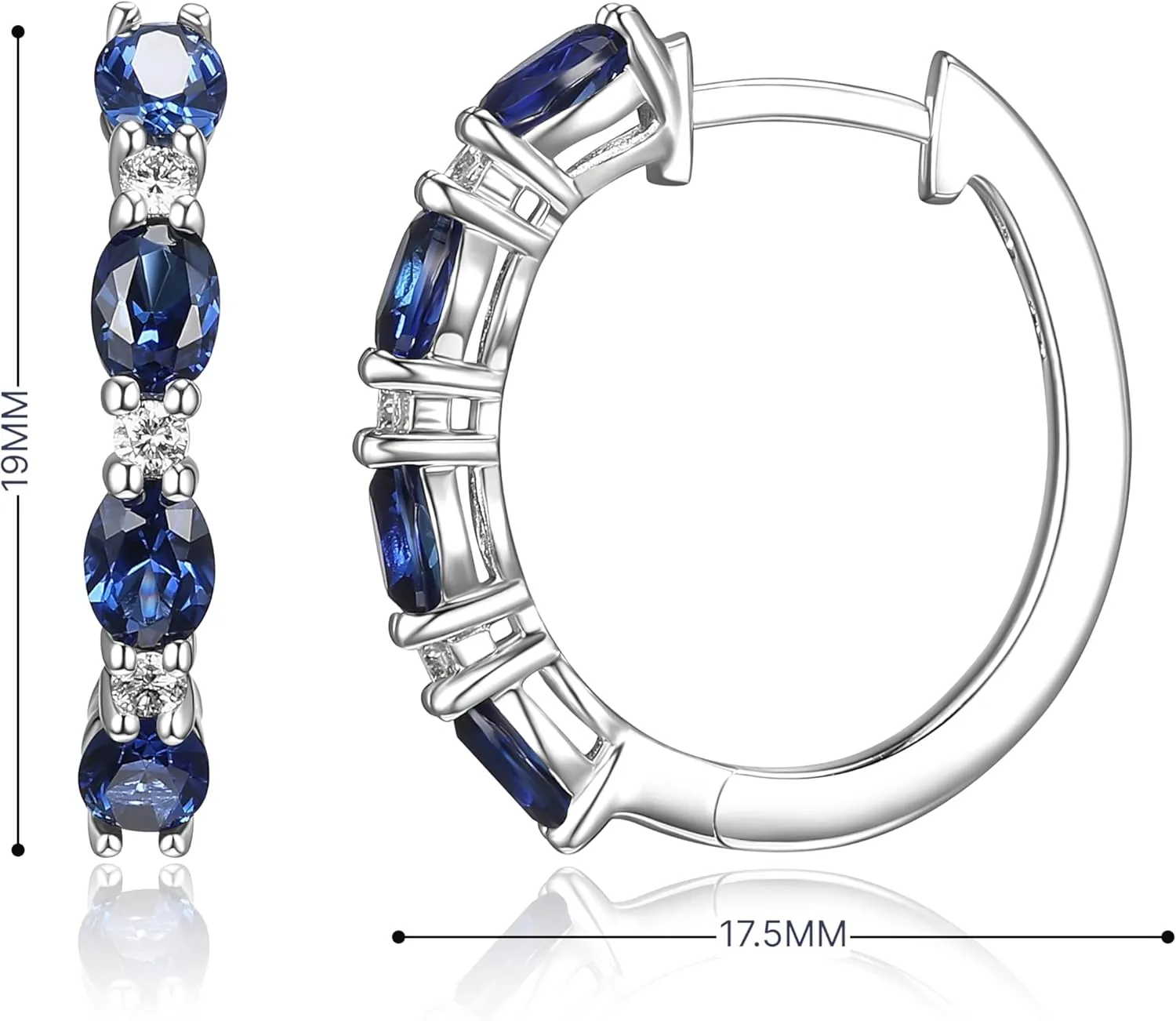 Amazon Essentials Lab Grown Diamond and Created Gem 925 Sterling Silver Hoop Earrings (H-I Color, I1 Calarity) (previously Amazon Collection)