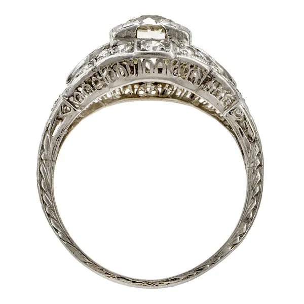 Art Deco Engagement Ring, Old European cut 1.30ct.