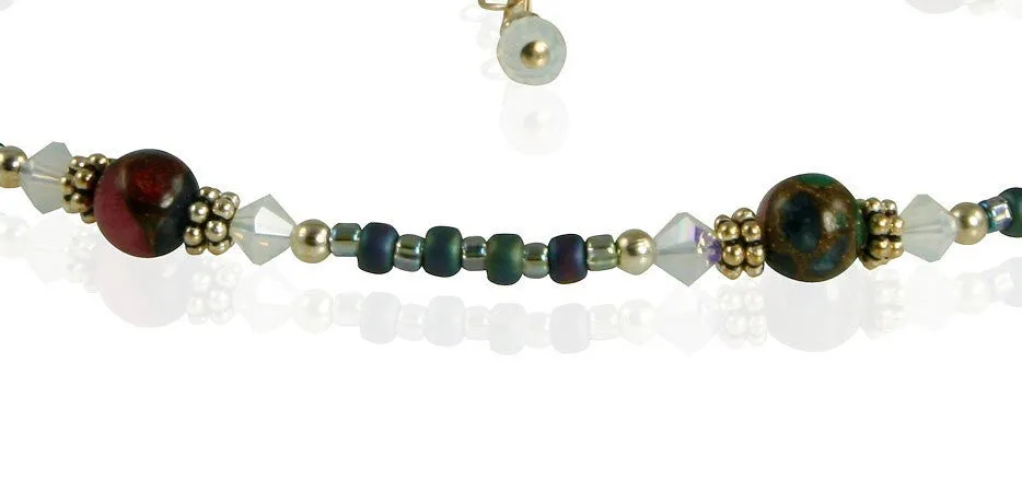 Azure Opal Blue Quartz Beaded Anklet