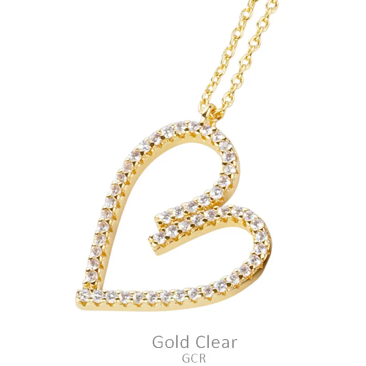 Bling Rinestone Gold heart necklace