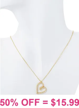 Bling Rinestone Gold heart necklace
