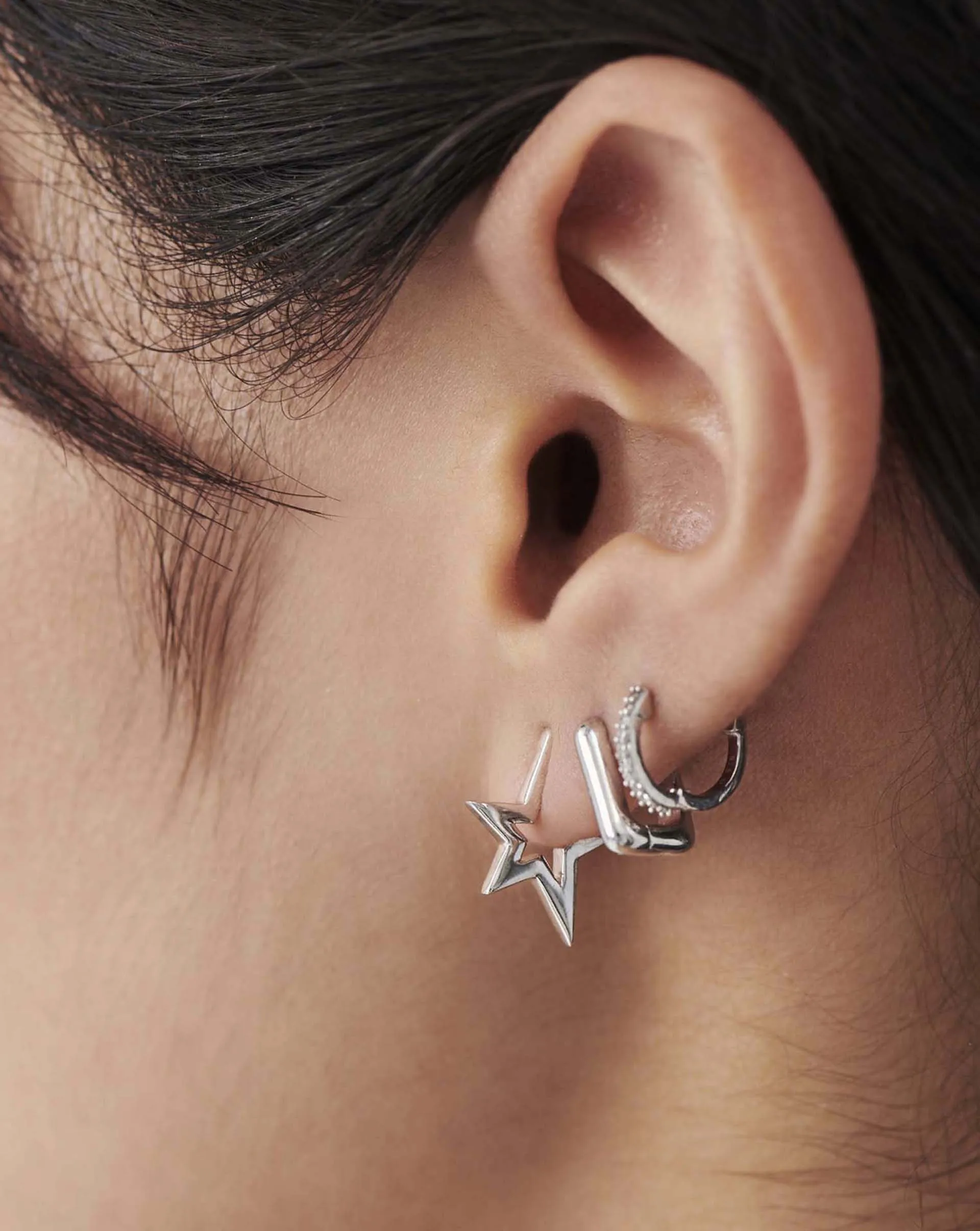 Celestial Star Huggies | Sterling Silver