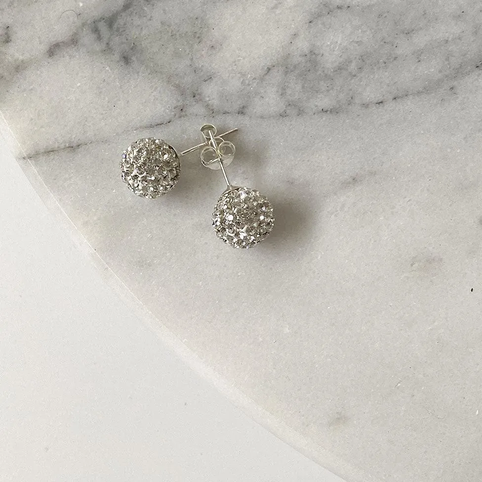 Clear Disco Ball Earring | 8mm