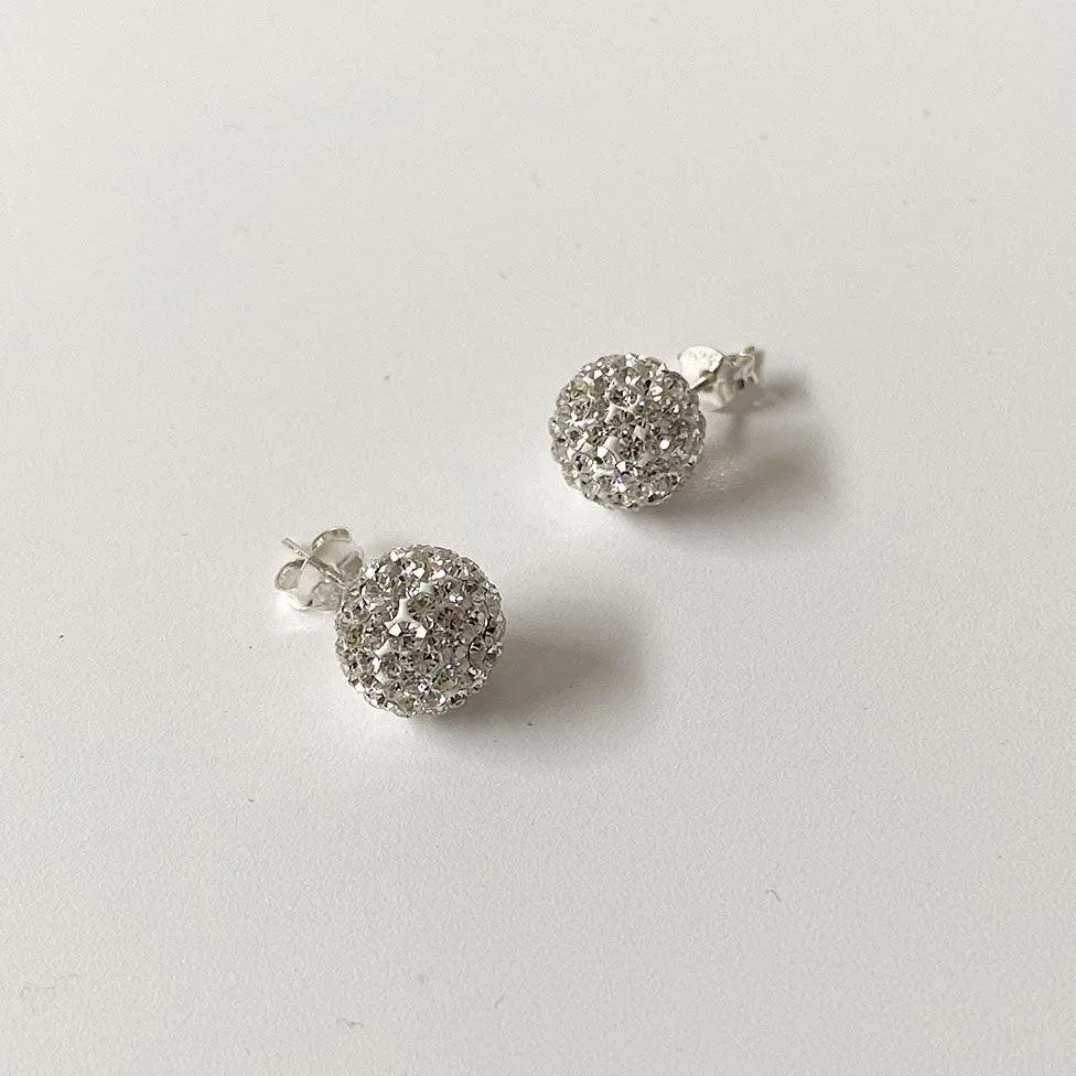 Clear Disco Ball Earring | 8mm