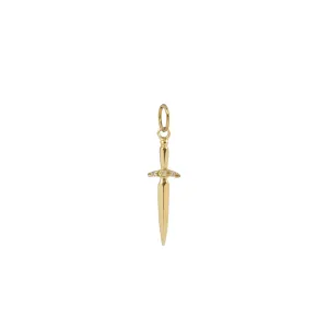 CUSTOM - 18K Pixie Dagger Charm With Sapphire