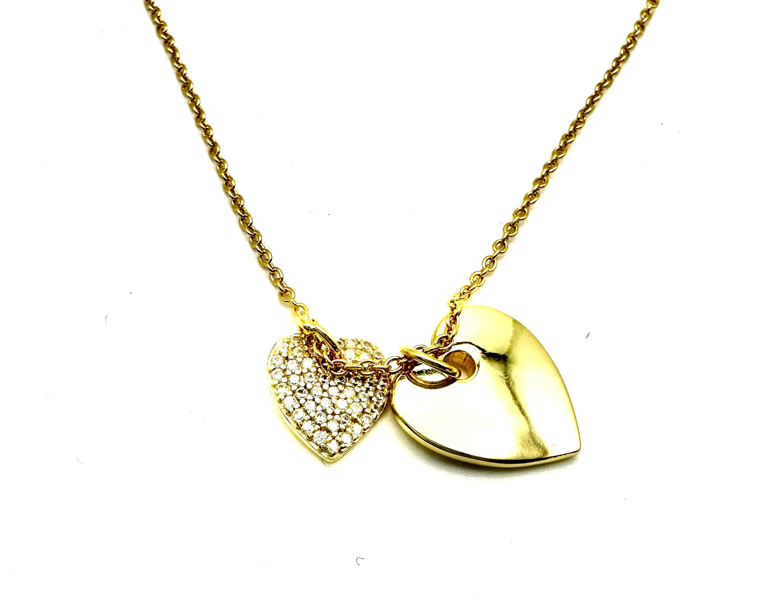 Double Heart Gold Necklace