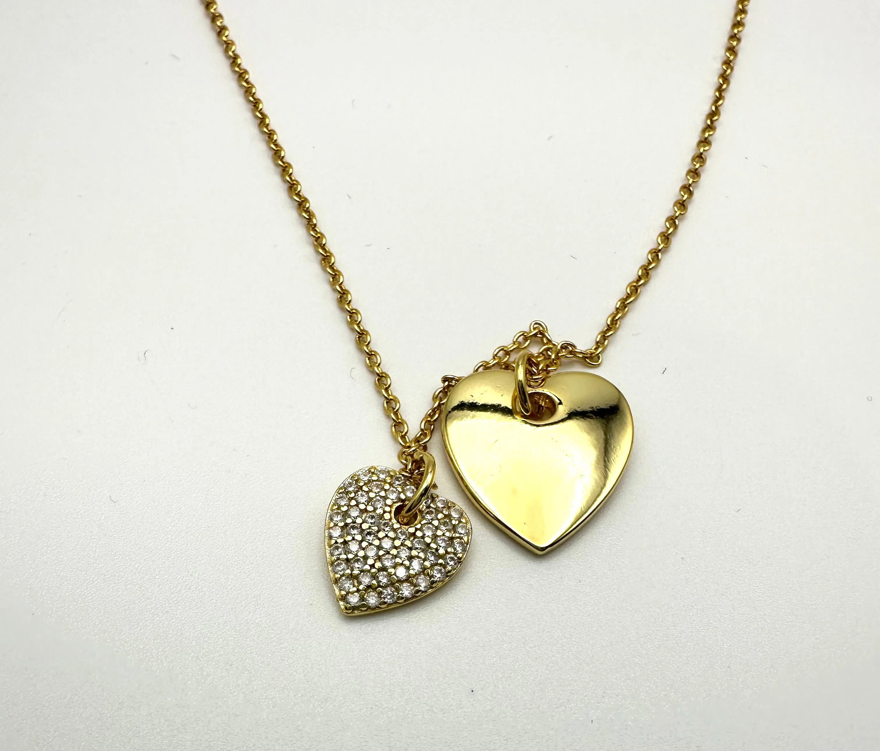 Double Heart Gold Necklace