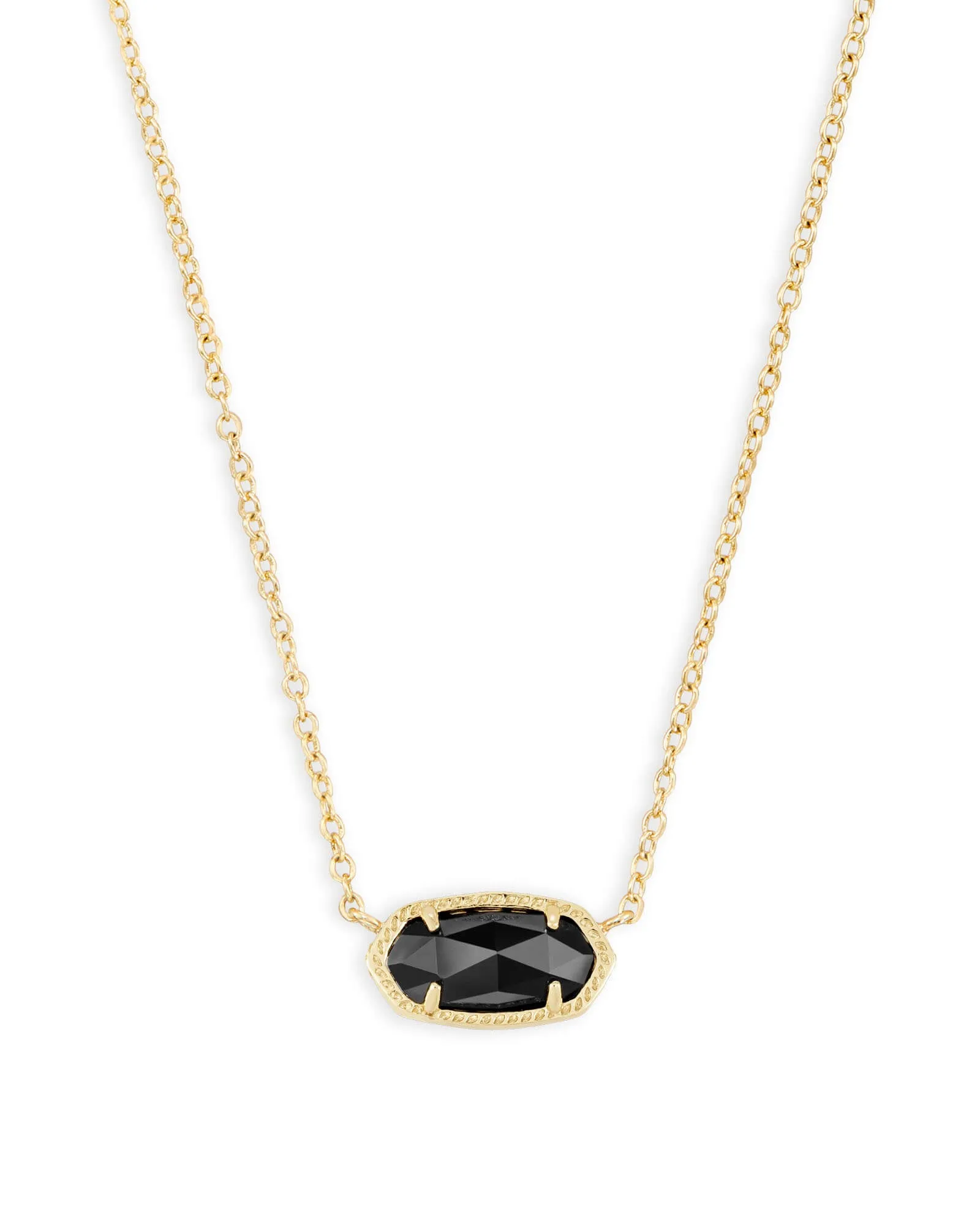 Elisa Gold Pendant Necklace in Black Opaque Glass | KENDRA SCOTT