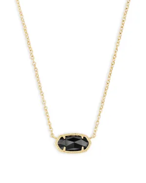 Elisa Gold Pendant Necklace in Black Opaque Glass | KENDRA SCOTT