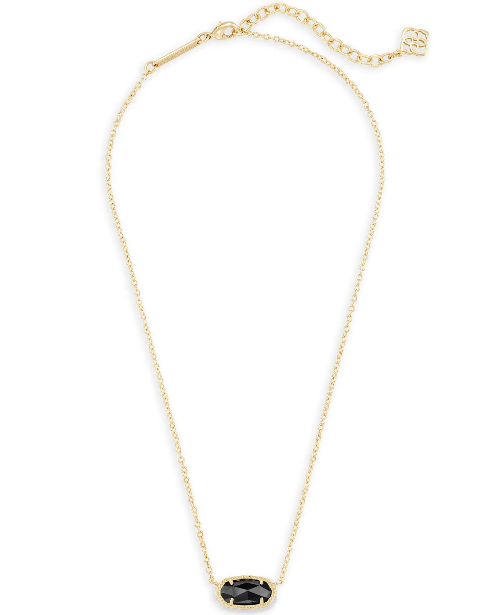 Elisa Gold Pendant Necklace in Black Opaque Glass | KENDRA SCOTT