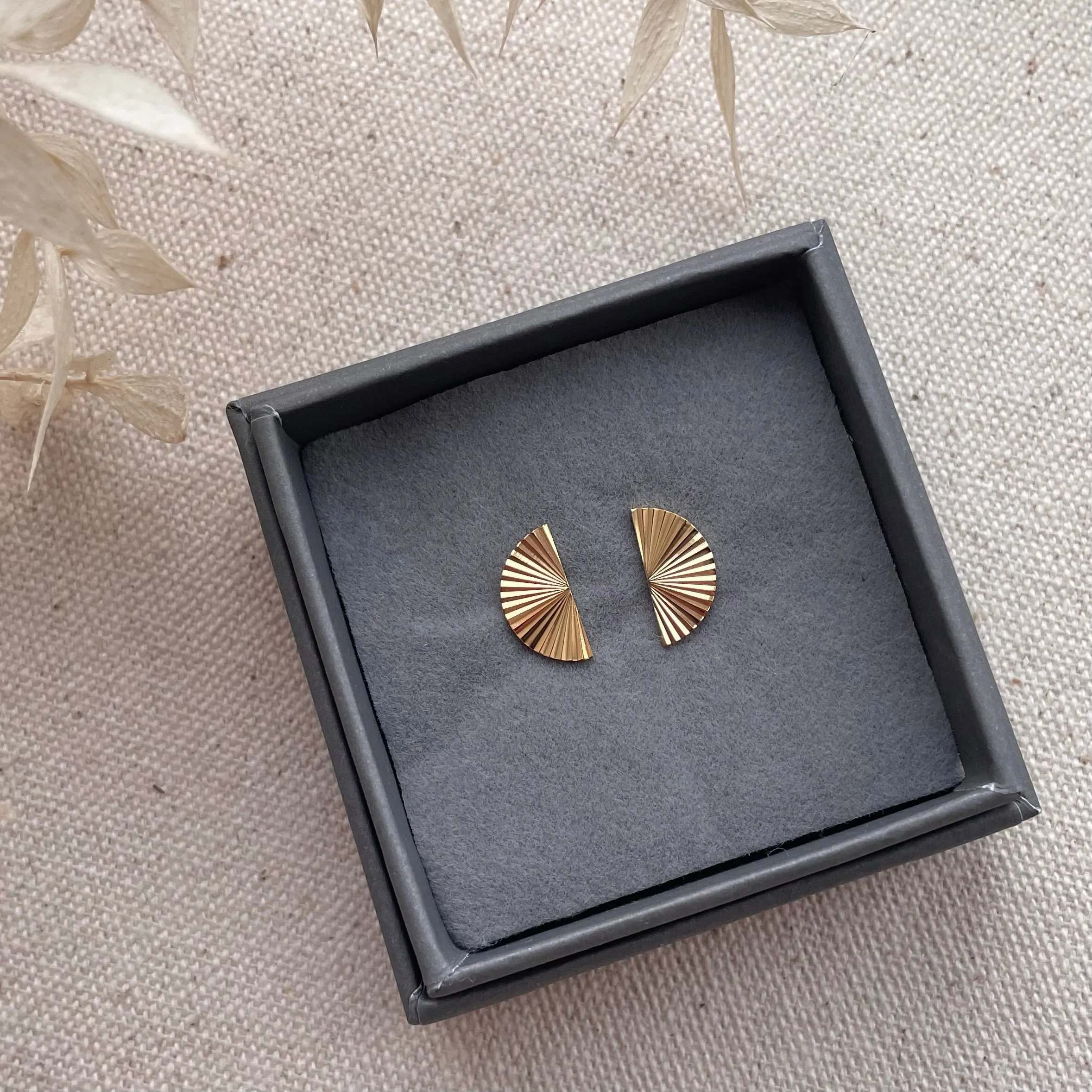 Everyday Gold Sunrise Crescent Studs