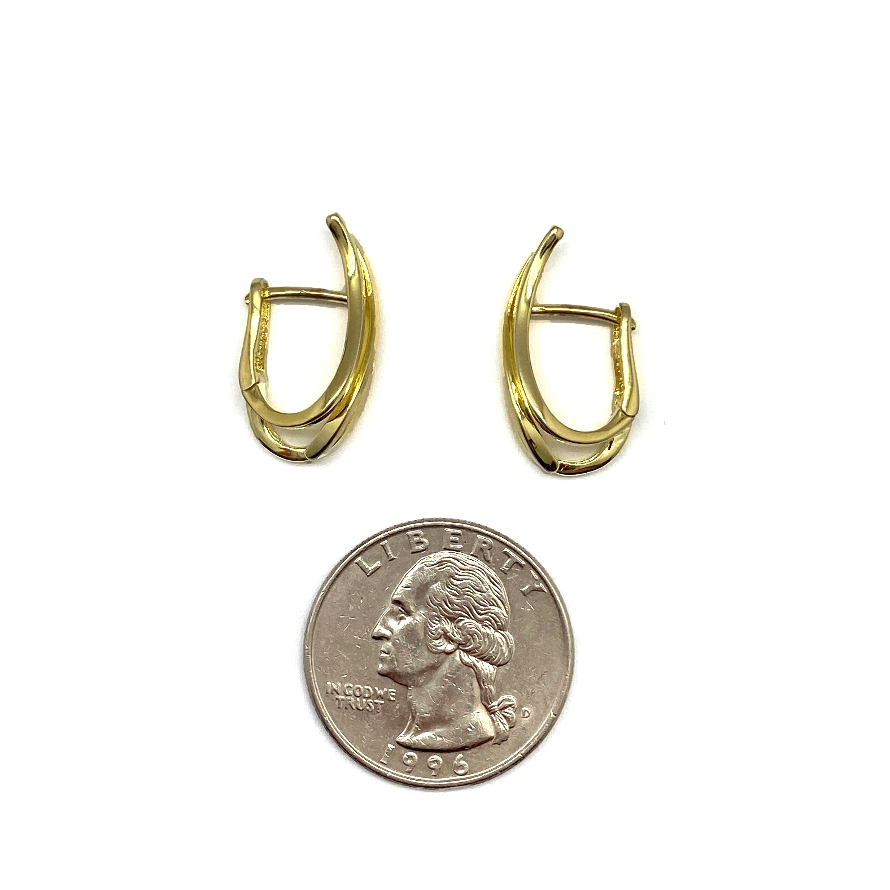 Gold and CZ Huggie Earrings