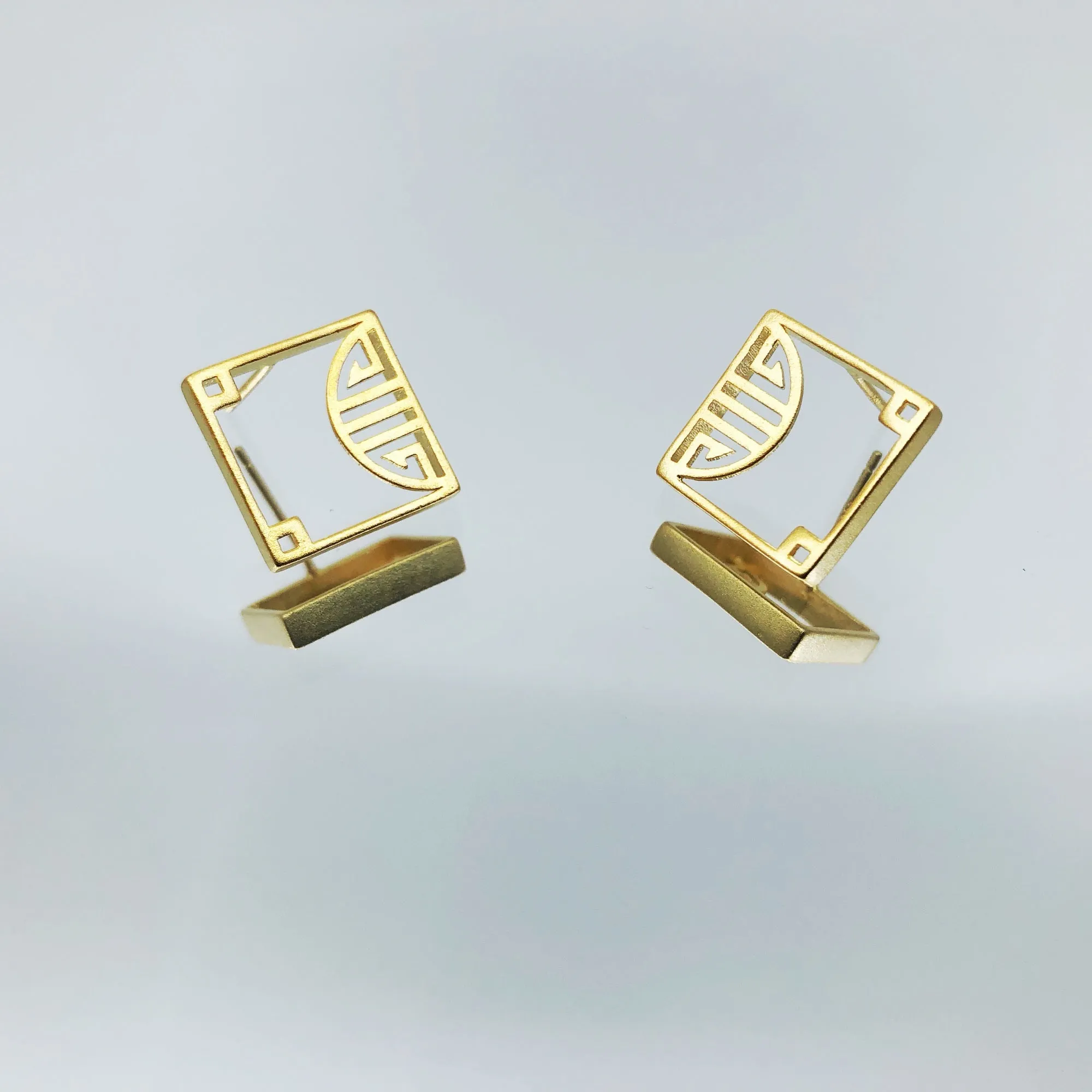 Gold Square Studs