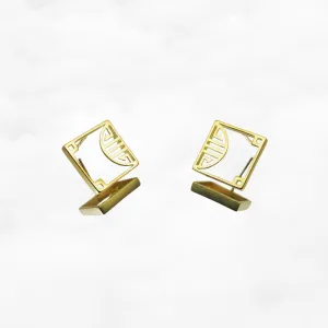 Gold Square Studs