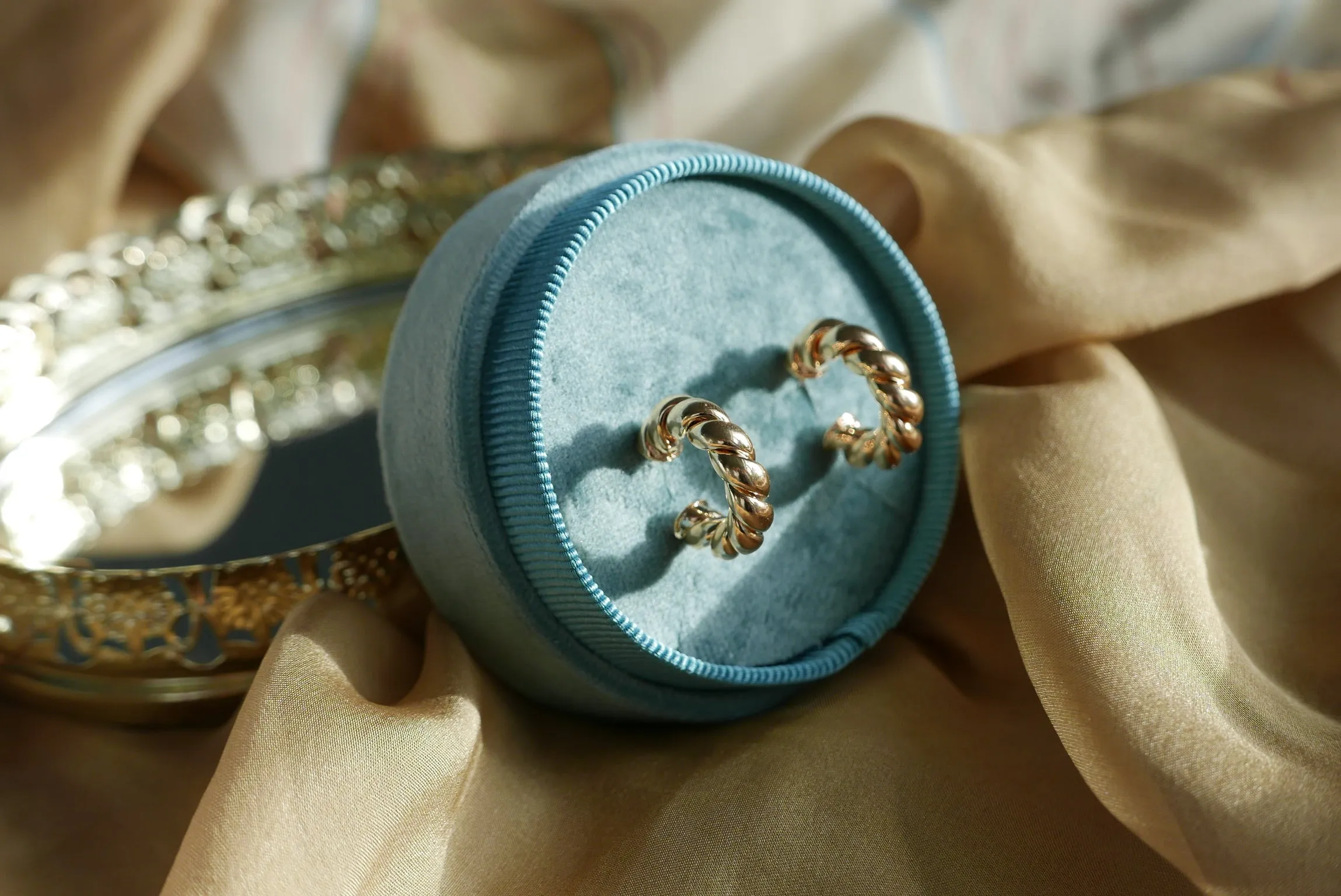 Gold Twist Hoops