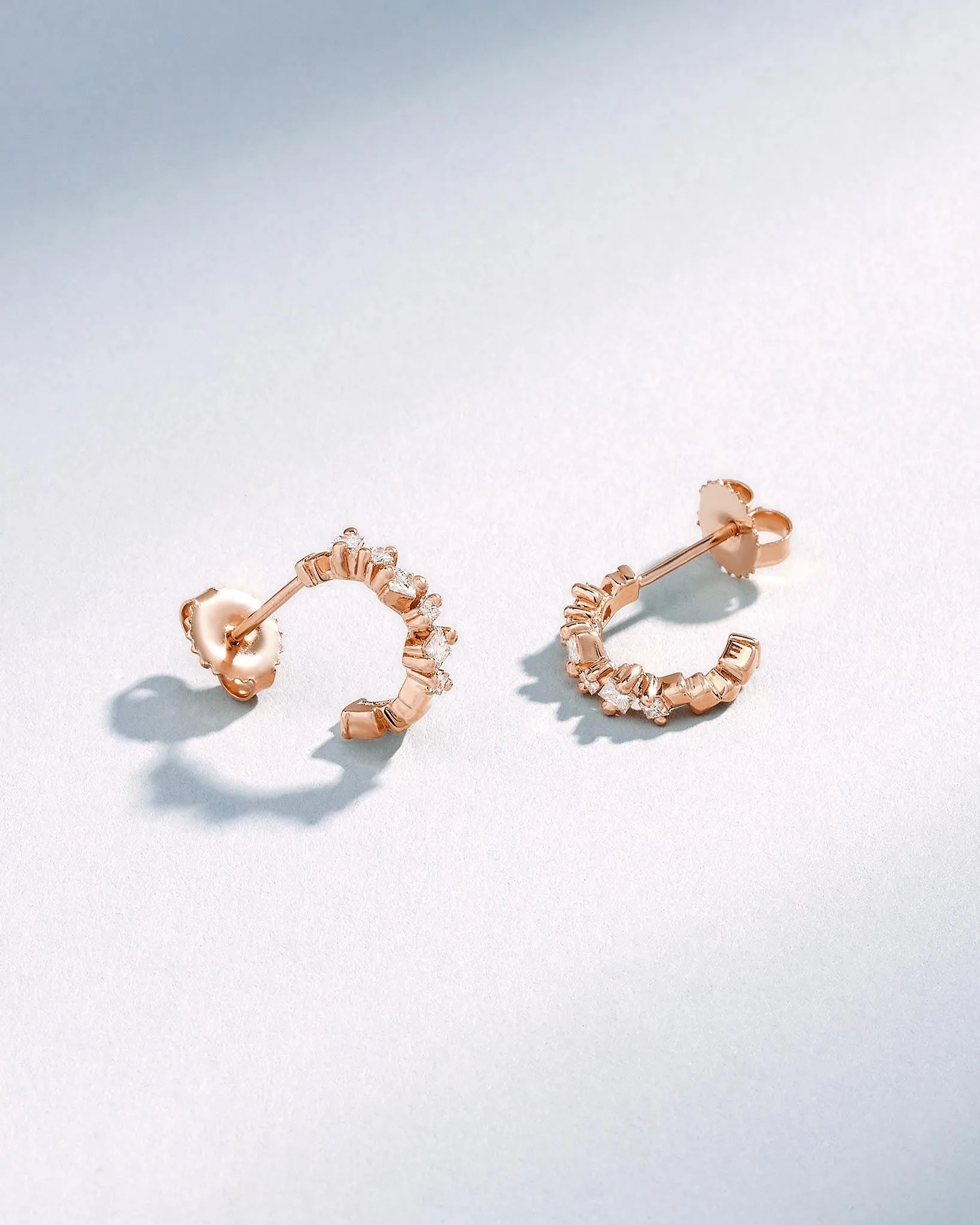 Golden Diamond Mini Hoops