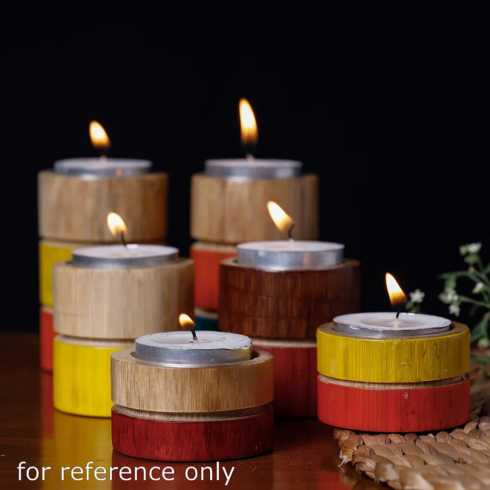 Handcrafted Natural Bamboo Tealight Candle Holder (Small)