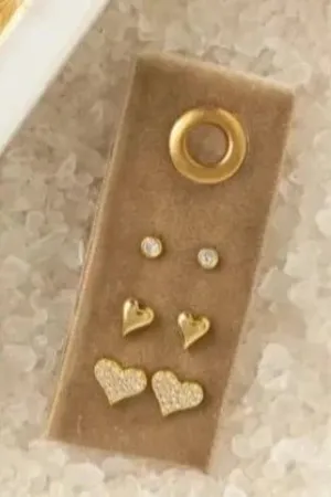 Heart Velvet Stud Gift Set