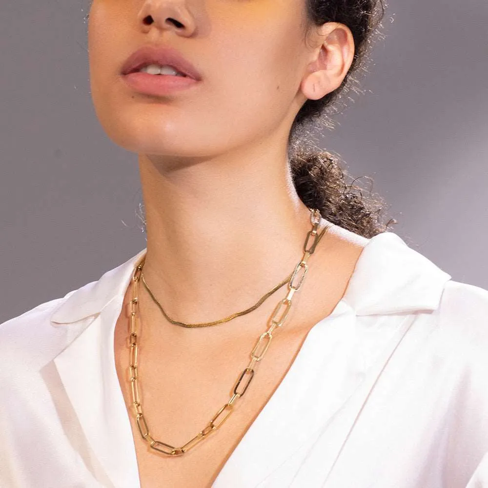 Jasmine - Paper Clip Chain Necklace