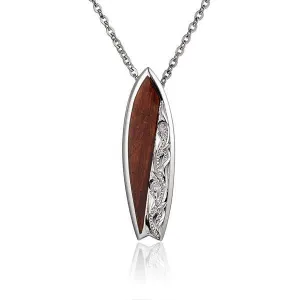 Koa Wood Engraved Surfboard Pendant