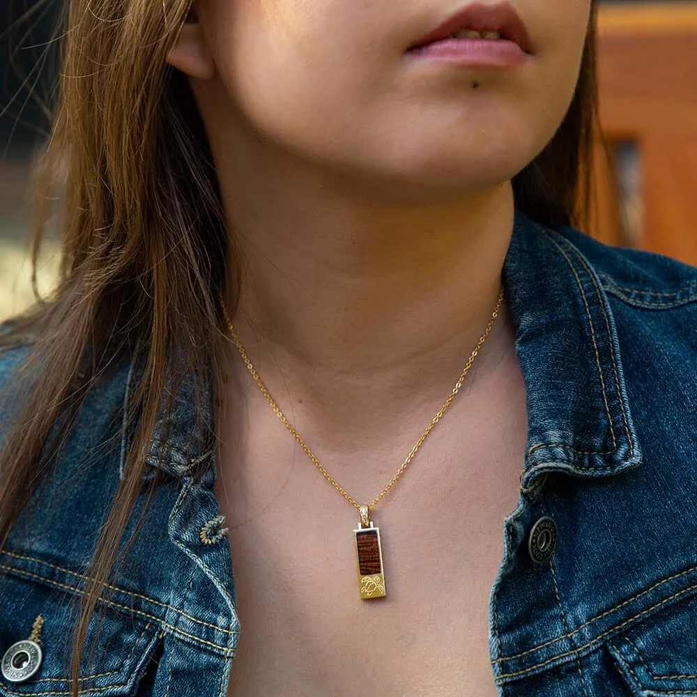 Koa Wood Honu Bar Pendant