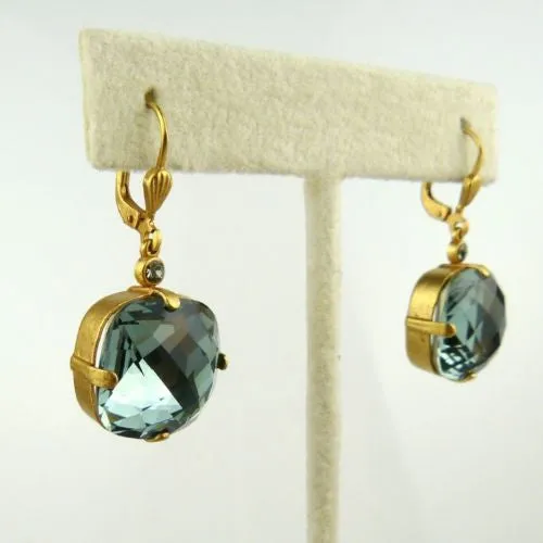 La Vie Parisienne Earrings Swarovski Crystal Popesco 6575G Indian Sapphire Extra