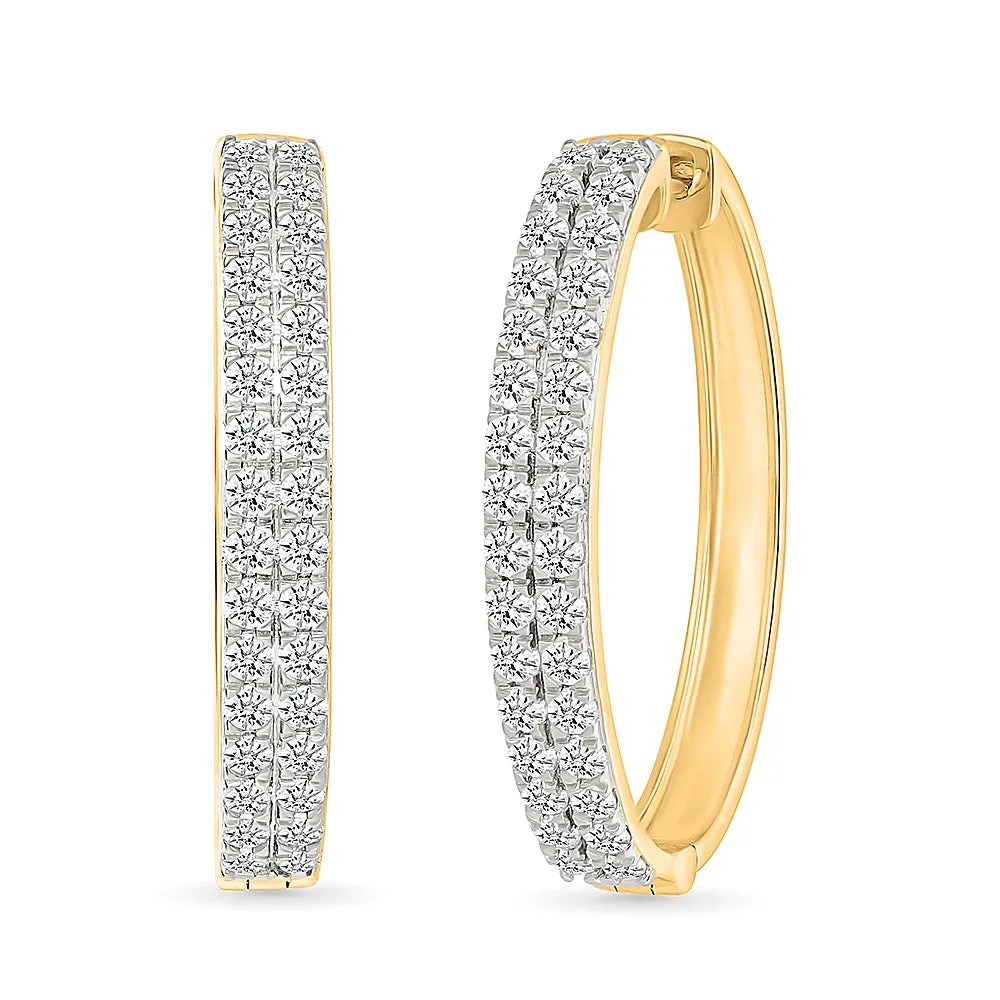 Line Gold & Diamond Earrings