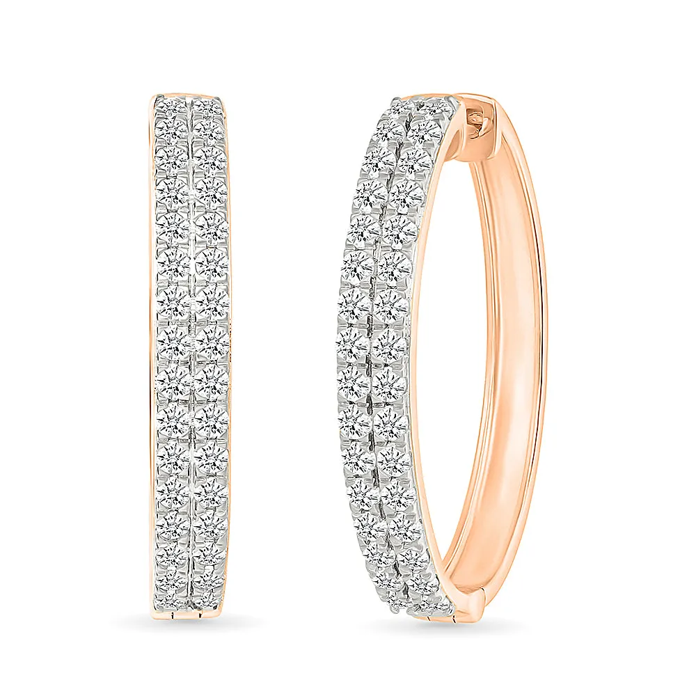 Line Gold & Diamond Earrings