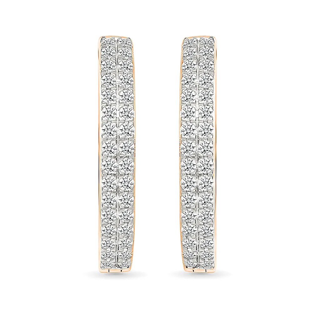 Line Gold & Diamond Earrings