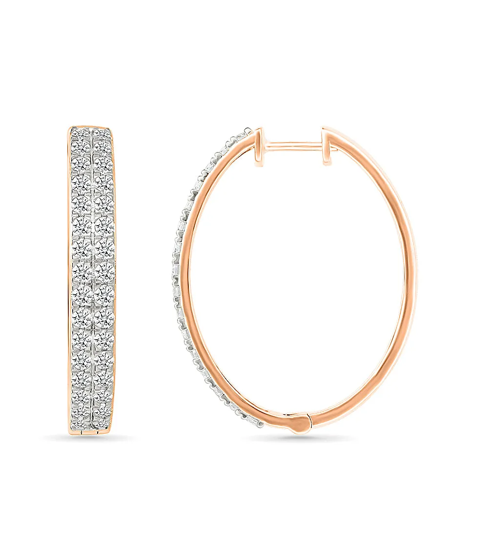 Line Gold & Diamond Earrings