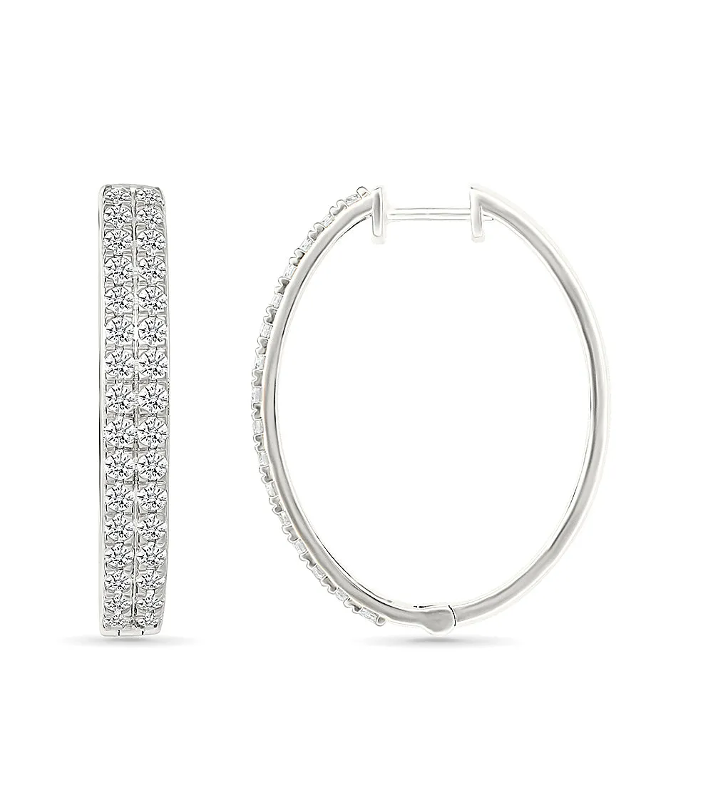 Line Gold & Diamond Earrings