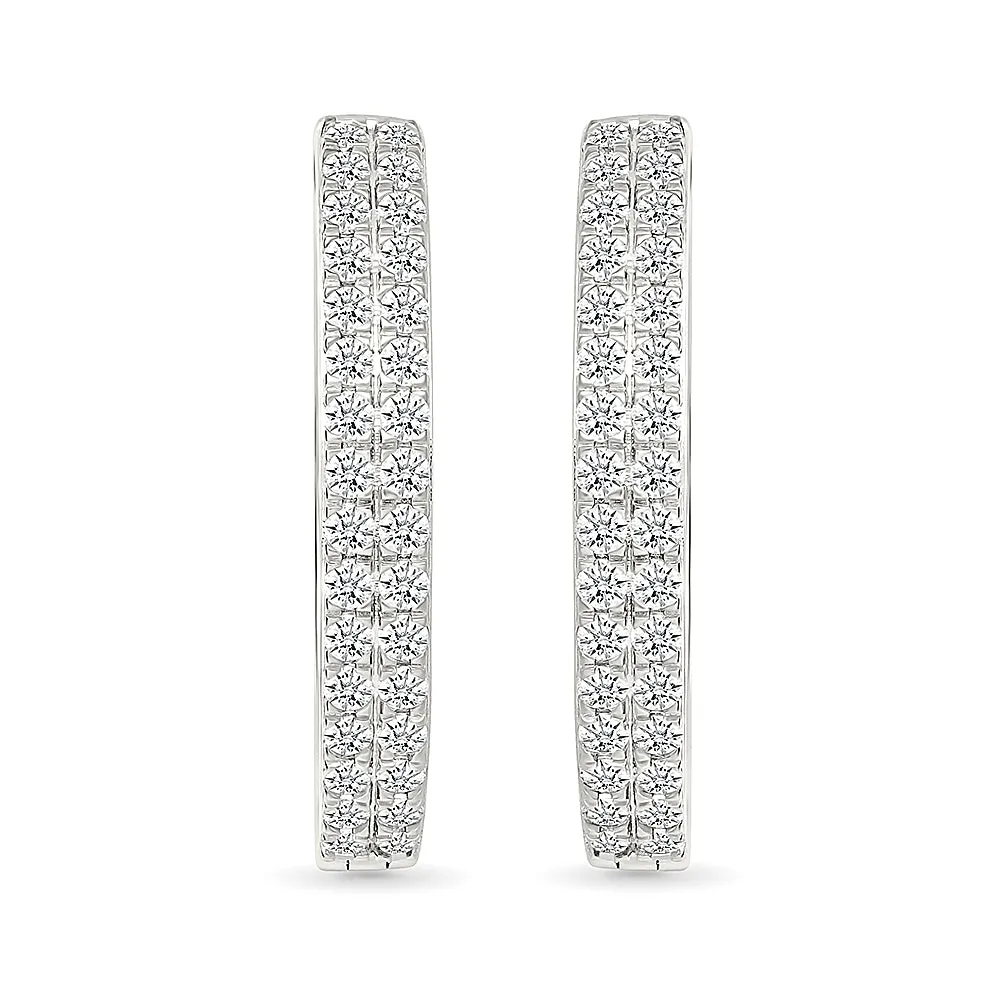 Line Gold & Diamond Earrings