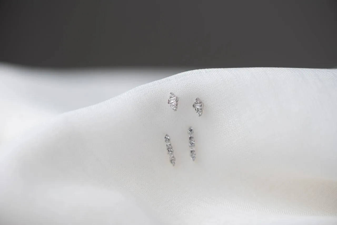 Long Bar Crystal Studs