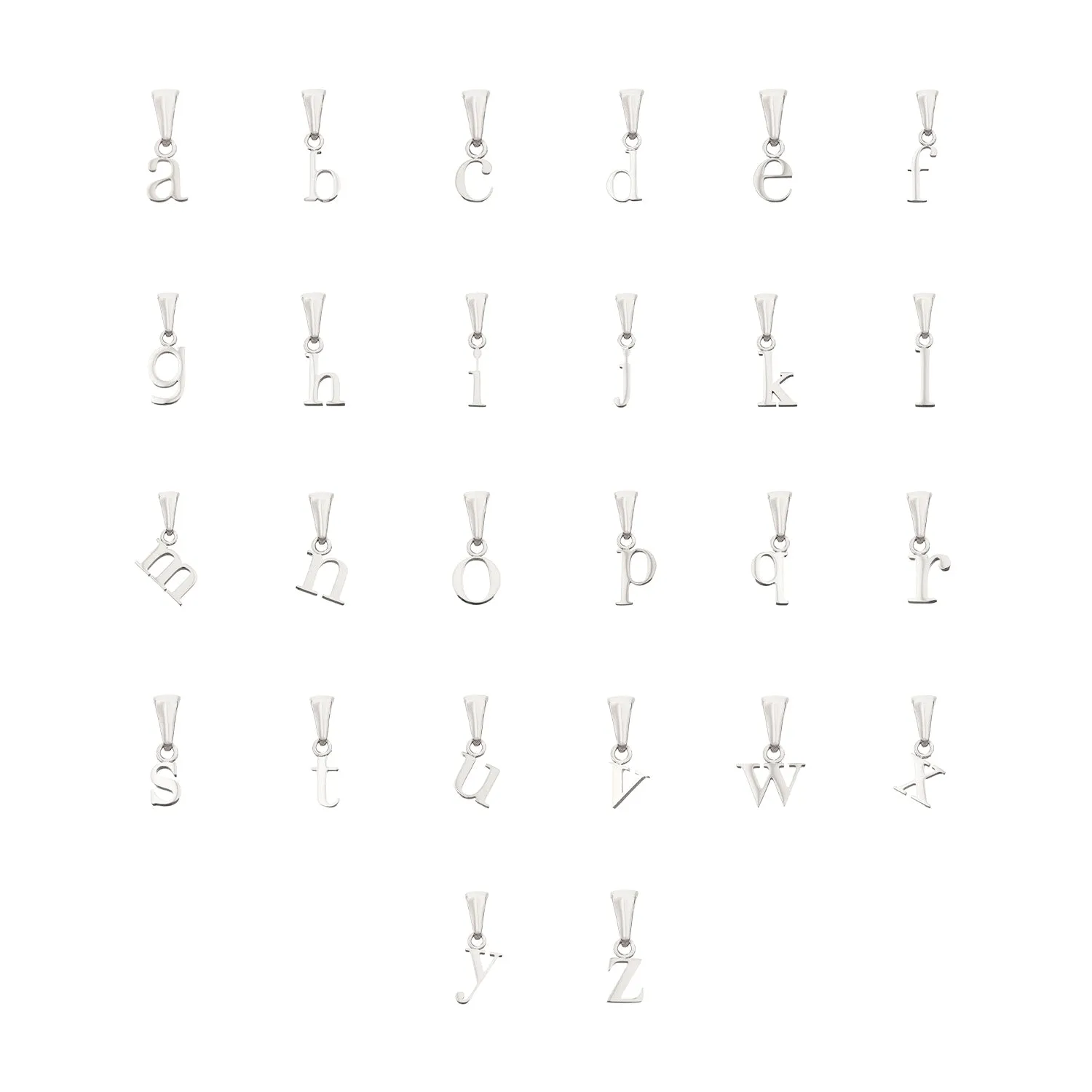 Lowercase Initial Pendant (Silver)