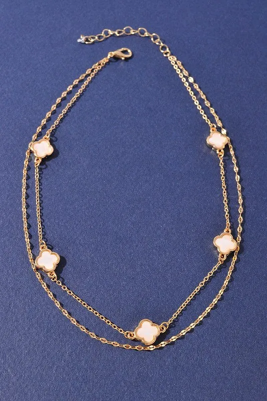 Mini Clover double strand necklace
