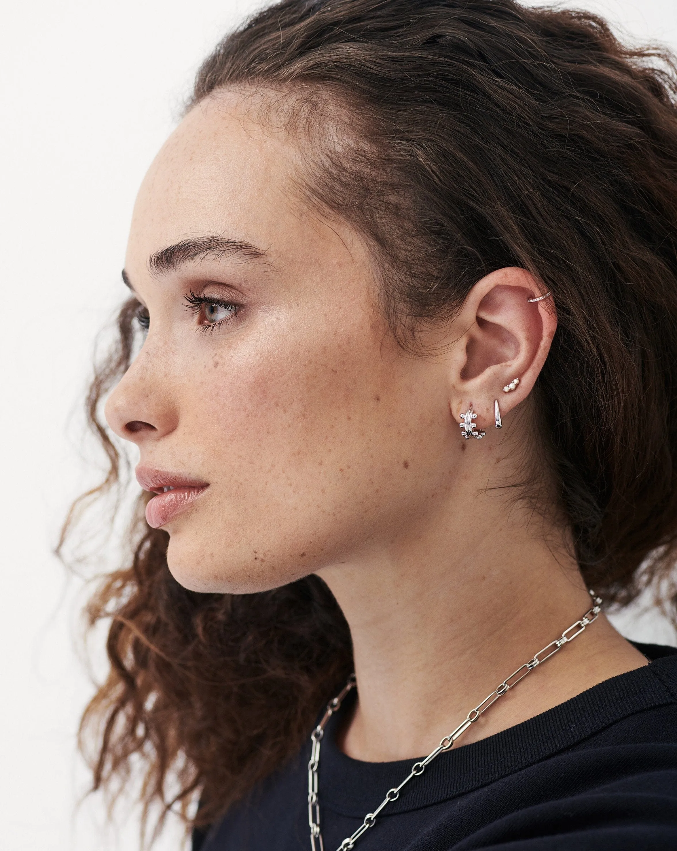 Mini Double Beaded Hoop Earrings