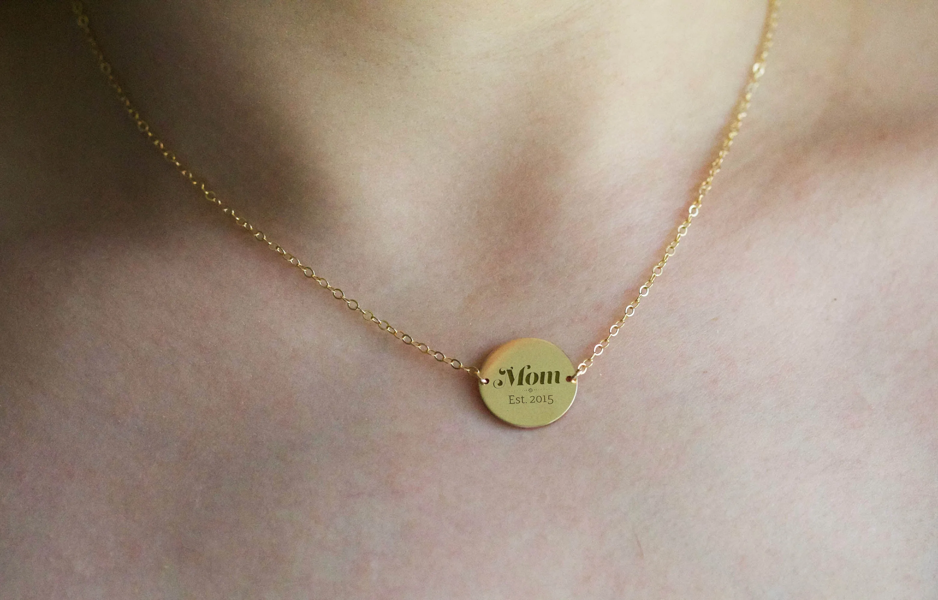 Mom Est. Date Dainty Necklace