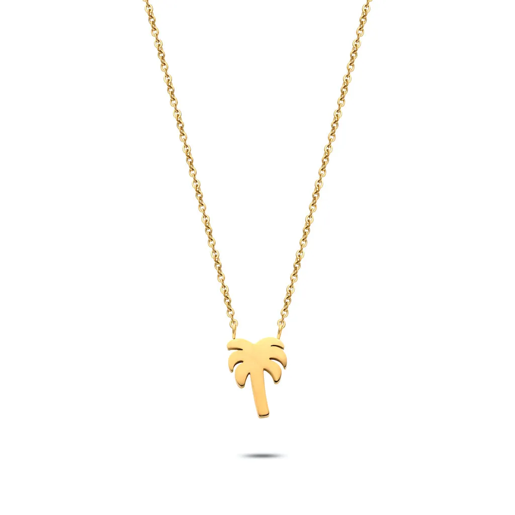 Palm tree necklace gold