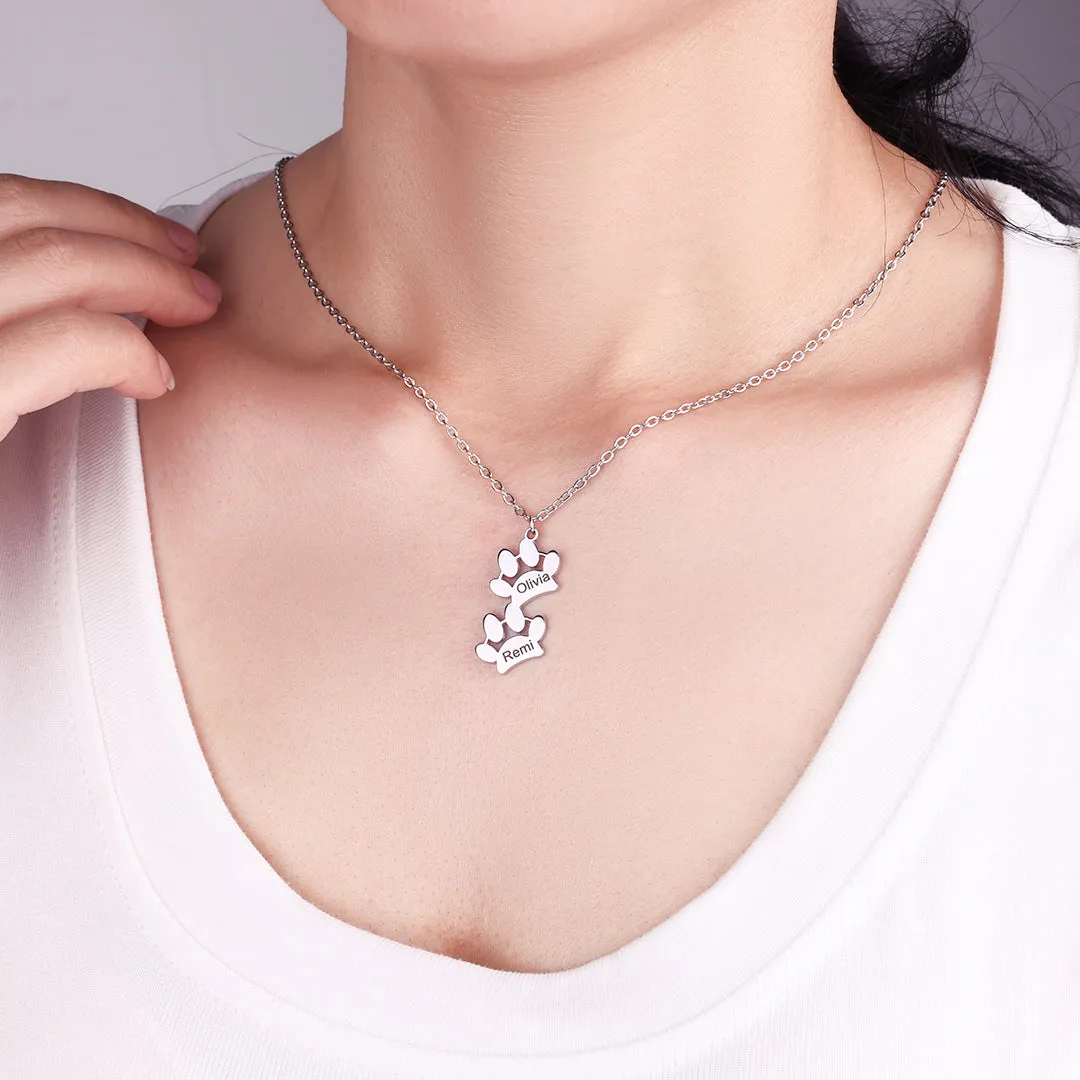 Personalized Paw Print Necklace
