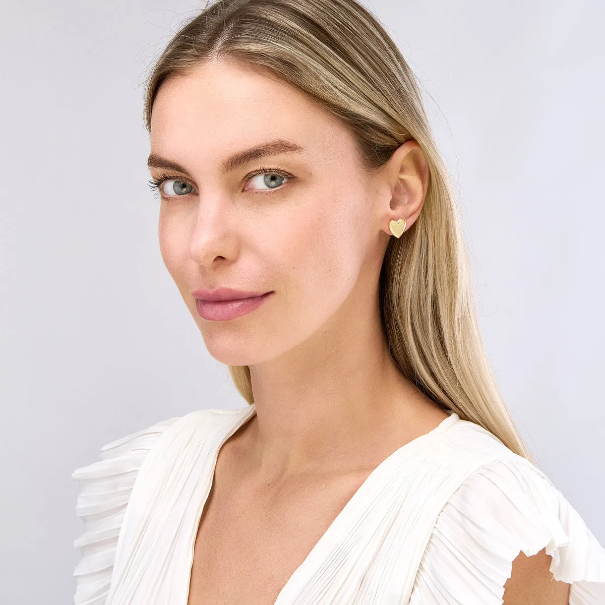 Polished Puff Heart Earrings