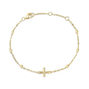 "Emilia" Cross Gold 14K Yellow Gold Bracelet