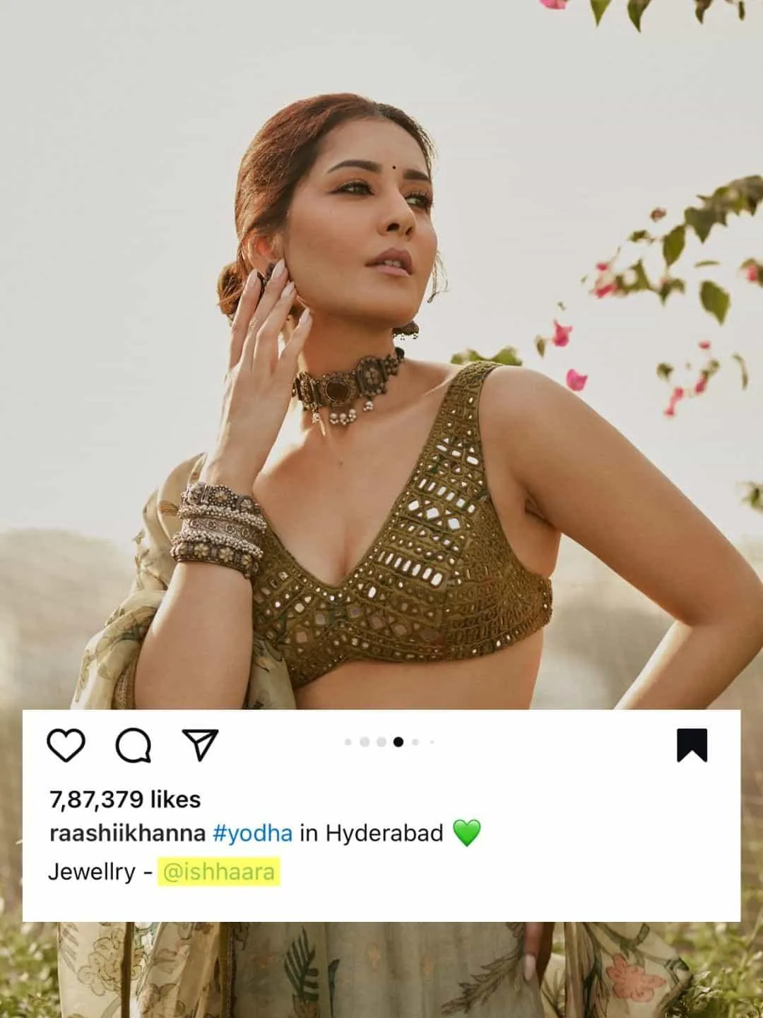 Raashii Khanna In Oxidised Pearl Handcrafted Cuff