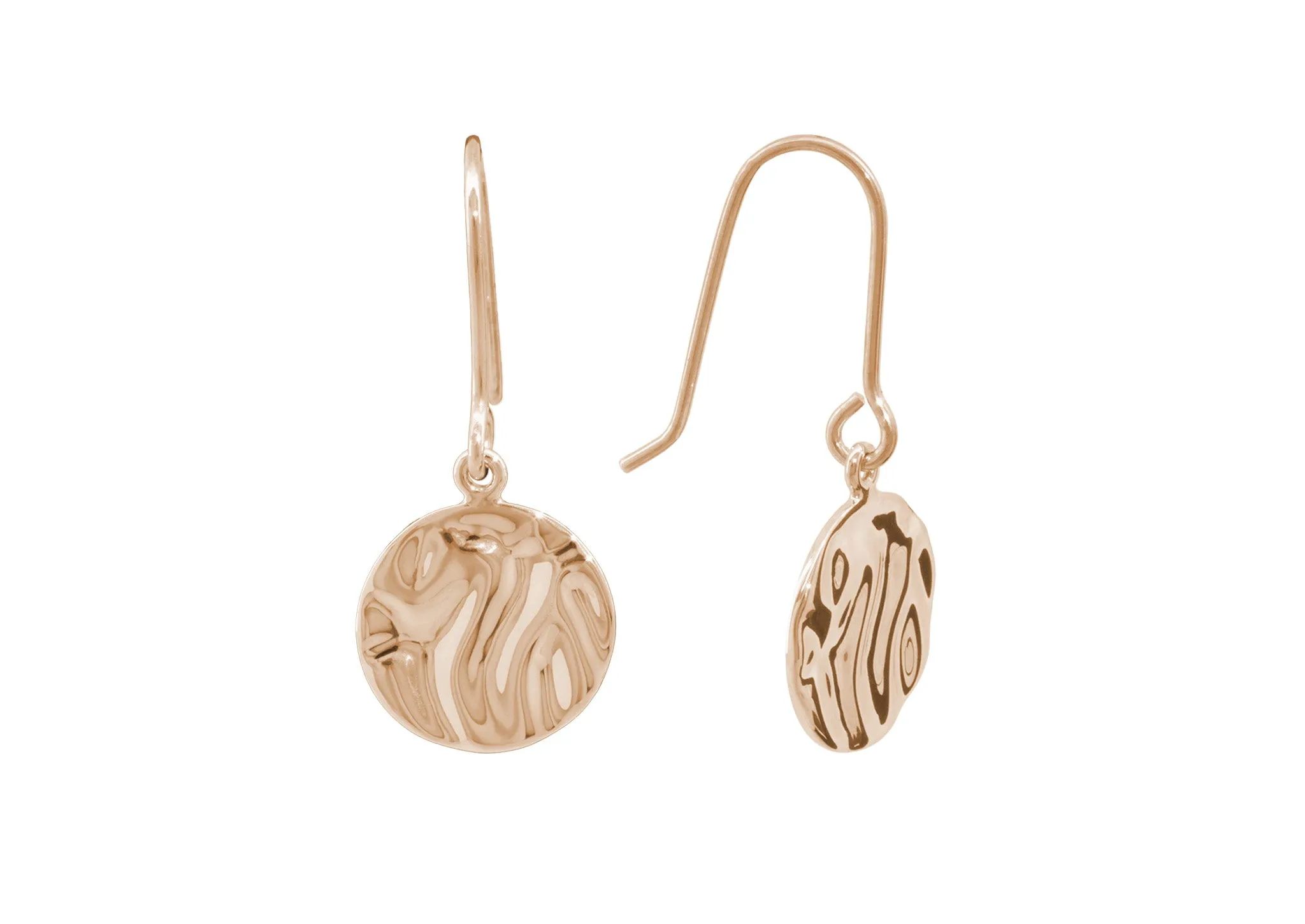 Silk Wave Earrings, Red Gold