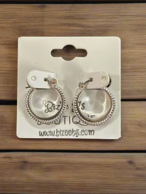 Silver Flat Twisted Hoops