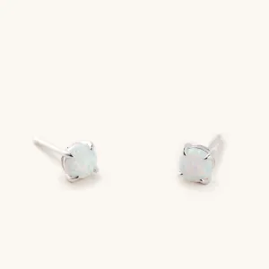 Silver Opal Studs