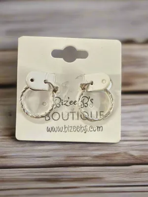 Silver Twisted Hoops