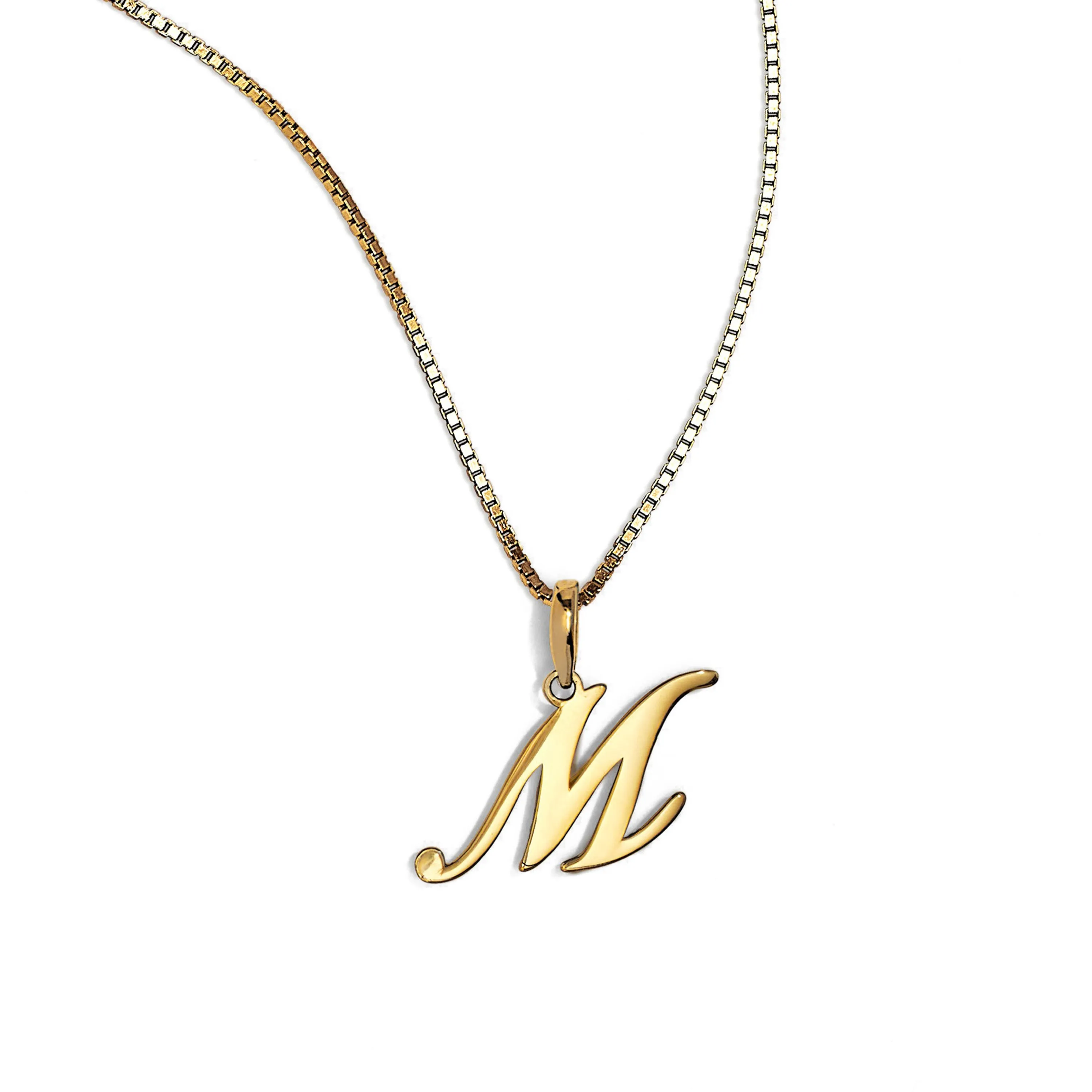 Small Script Initial Necklace